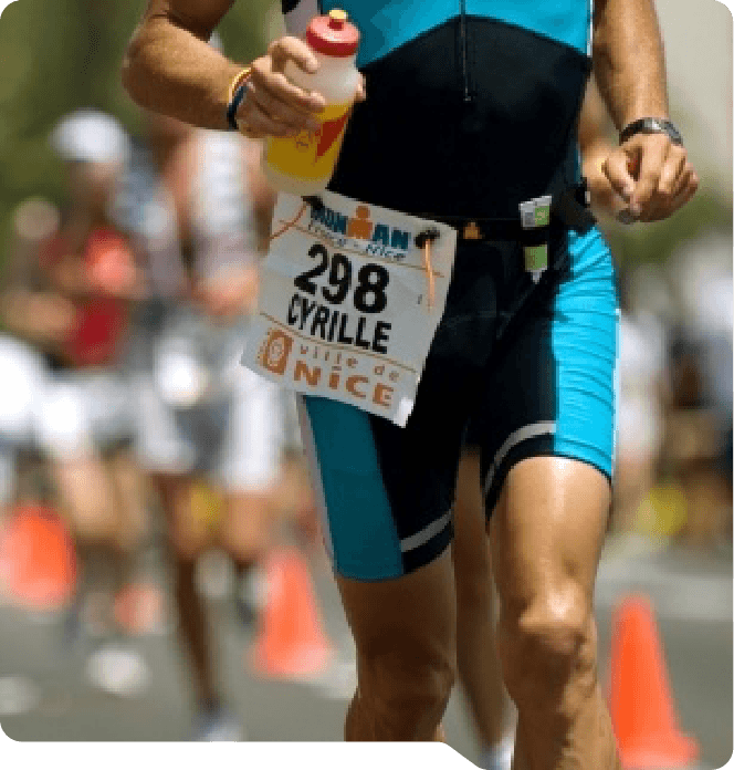 Person running in a race