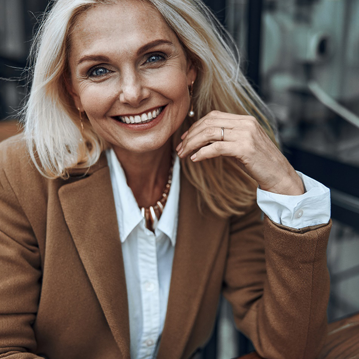 Woman smiling with perfect teeth